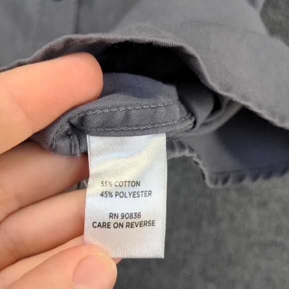 Port Authority Women's Button Front Shirt Gray XL Wood-Mizer Short Sleeve - Picture 12 of 15